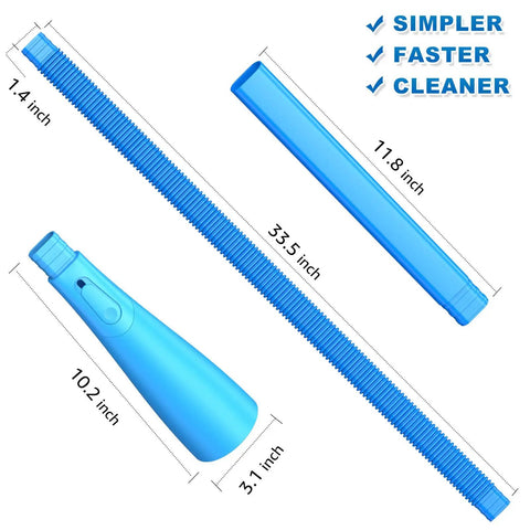 Pro Dryer Vent Cleaner Kit With Vacuum Hose Attachment And Lint Remover For Dryer Vents Sofas Crevices And Fridge Coils Easy To Use Removes Years Of Lint Helps Prevent Fires Blue, showing measurements and blue color