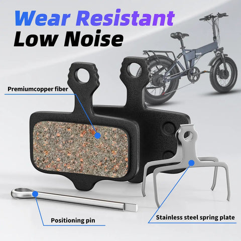 Heavy Duty Front And Rear Disc Brake Pads For Lectric XP Trikes And E Bikes High Friction Semimetal Copper Fiber Replacement