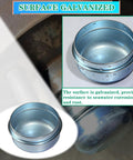 Two 1.98-inch galvanized trailer hub dust caps for boat trailers, bearing center replacement