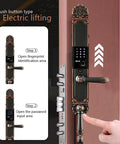 No Sweat Smart Keypad Deadbolt Keyless Entry Door Lock With Auto Lock And Anti Peek Password Guard For Front Porch showing electric lifting feature.