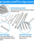 Cotter Pin Assortment Kit With 20 Pieces Of 304 Stainless Steel Hairpin Clips Fasteners In 5 Sizes By SDTC Tech