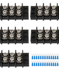 Five Three Circuit Terminal Block Kit with Dual Row Screw Terminals, 20-30A, 200-450V, with Heat Shrink Wire Fork Connectors visible.