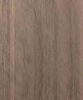 Close-up view of warm walnut texture from the Top Shelf Solid Hardwood Adjustable Slat Wall Kit In Warm Walnut.