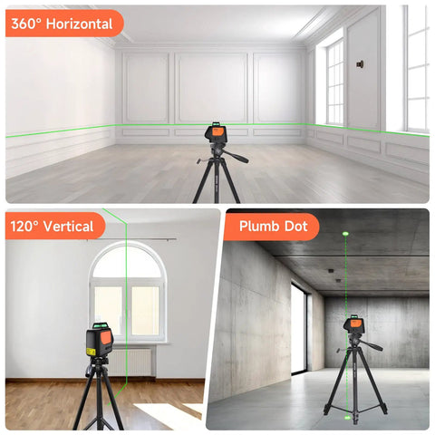 Plumb Dot Laser Level 360 Self Leveling For Fast Accurate Vertical Alignment In Walls Ceilings Pipes And Installations PV360G Pro Grade Tool With Precision Dots Easy Setup And Reliable Self Leveling Performance, tripod-mounted