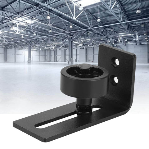 Beefy Black Carbon Steel Barn Door Guide Rail For Sliding Doors, Anti Rust And Anti Deformation, wall-mounted in warehouse