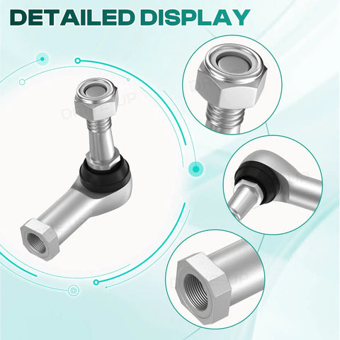 EZGO TXT Golf Cart Ball Joint Kit And Tie Rod End Set Fits 2001 Up 36V Electric Or Gas, Built Tough Right And Left Tie Rod Ends And Steering Back Outer Ball Joint 70695-G01 70902-G01 70902-G02 OEM Compatible, silver threaded metal ball joint