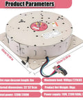 2 In 1 Chandelier Hoist System With Remote And Wall Switch For Pendant Lamps showing dimensions and specifications