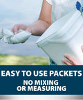 Easy To Use Beneficial Bacteria Pond Clarifier Packets For Clear Water, 12 Count, fast no-mix packet in hand
