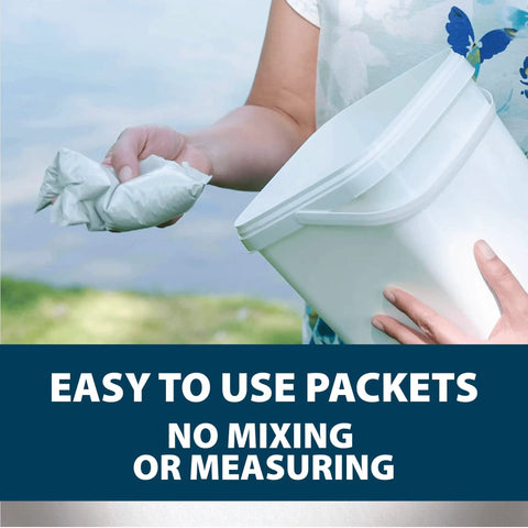 Easy To Use Beneficial Bacteria Pond Clarifier Packets For Clear Water, 12 Count, fast no-mix packet in hand