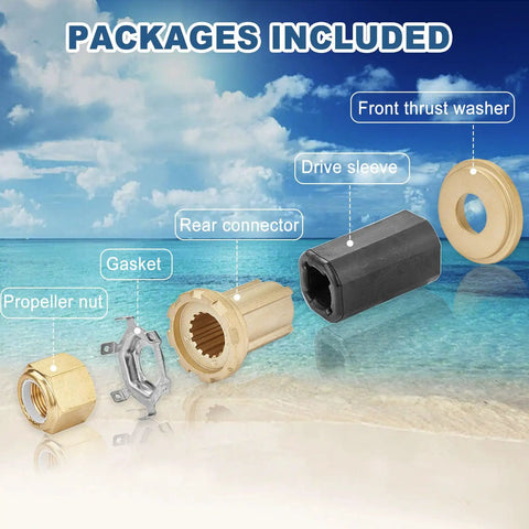 Flo Torq II Hub Kit For Mercury Outboard Engines And Mercruiser Alpha Bravo One Drives 60 To 300 HP package contents