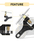 Front view of black motorcycle chain breaker tool with threaded screw and pin, for 420/428/520/525/528/530 chains