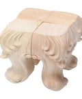 Solid Wood Furniture Legs Set 4 Pcs Carved Rose Design super sturdy built to last heavy duty sofa bed cabinet feet high bearing