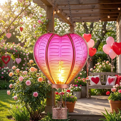 Heart Shaped Solar Lantern For Outdoor Decor Bright Hanging Light With Flickering Flame Garden Party Accent That Starts The Night Right