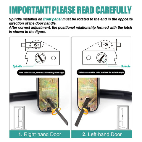 Diagram showing installation of Keyless Entry Door Lock With Dual Sided Keypad And Handle Digital Code Combination Lock for doors