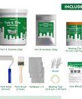 Tub And Tile Refinishing Kit With Tools 1kg Emulsion Part A And 20g Hardener Part B for Bathtub Sink Countertop Porcelain Fiberglass