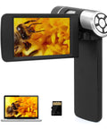Pocket Sized 4 Inch Screen Digital Microscope 200x Zoom With 8 LED Lights For 1080P Photo And Video USB Microscope Camera For Adults And Kids Ages 8 To 12 Lightweight Handheld Kit With 32GB Memory black handheld microscope with 4-inch screen and 32GB card