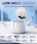 48kHz Ultrasonic Retainer Cleaner Machine For Dental Care Deep Clean Retainers Dentures Braces Mouth Guards Night Guards With Micro Bubble Cleaning Power Gentle Safe Professional Home Use Keeps Aligners Sparkling, white countertop unit