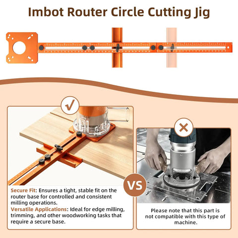 Adjustable Router Circle Cutting Jig For Flawless Arc Routing And Groove Milling attached to a wooden base for precise cutting.