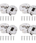 4 Pack Semi Circular Flip Hinges For Hidden 90 Degree Cabinet Doors with screws, Soft Close Wood Furniture Hardware