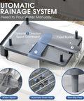 Automatic drainage system for Premium Stainless Steel Dish Drying Rack with Large Capacity Counter Organizer.
