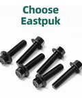 10 Pack M8 X 20 MM Black Zinc Flanged Hex Head Bolts With Nuts And Washers Grade 10.9 Steel Full Thread Fastener Kit on white background.