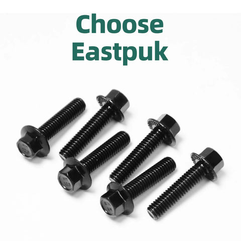 10 Pack M8 X 20 MM Black Zinc Flanged Hex Head Bolts With Nuts And Washers Grade 10.9 Steel Full Thread Fastener Kit on white background.