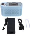 Portable Mini Ice Maker Countertop Chill Factory Makes 10 Clear Ice Cubes In 15 Minutes with power adapter and ice scoop.