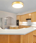Close To Ceiling LED Flush Mount Light 12 Inch 24W With 5 CCTs Natural Light in a modern kitchen setting