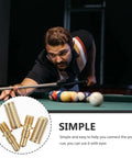 Heavy Duty Copper Billiard Cue Joint Screws 2 Sets Built Like A Tank used by a player on a pool table with balls.