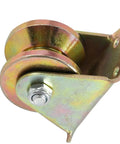 Tough As Nails Two Inch V Groove Caster Wheels For Inverted V Track Sliding Gates Heavy Duty Rigid Industrial Roller with bracket