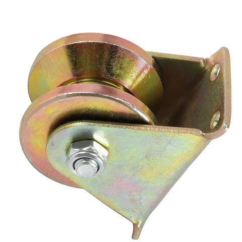 Tough As Nails Two Inch V Groove Caster Wheels For Inverted V Track Sliding Gates Heavy Duty Rigid Industrial Roller with bracket