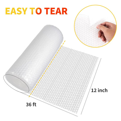 2 Pack Bubble Cushioning Wrap 12 Inch By 72 Foot Perforated Every 12 Inches For Packing, Moving And Shipping, showing roll dimensions