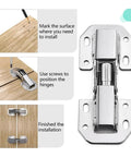 Rotating Concealed Cabinet Hinges For Doors No Drill Invisible Hinge With Hydraulic Action installation guide and hardware