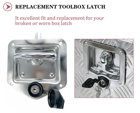 Badass T Handle Toolbox Latches With Secure Lock In High Polish Stainless Steel Two Pack Nailed Down Security For Trailers Rv Campers And Truck Beds Featuring Smooth Folding Action Weather Resistant Gasket