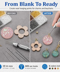 Pro Grade Pin Vise Hand Drill Set With Stainless Steel Pin Vise, 10 Drill Bits From 0.8mm To 3mm, 600 Multi Color Eye Hooks For Jewelry Making Resin Casting And DIY Crafts. Pin vise hand drill set with bits and eye hooks for resin charms and keychains