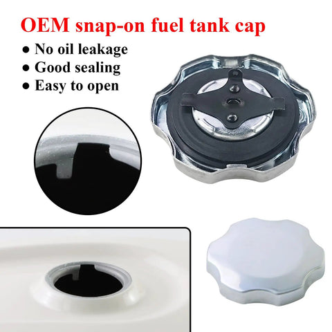 OEM snap-on fuel tank cap detail for GX Series Engines GX240 GX270 GX340 GX390 with good sealing and easy-open design.
