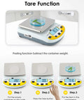 Pro Grade High Precision Lab Scale 5000g X 0.01g Digital Analytical Balance with tare function demonstration