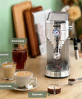 Espresso Machine 20 Bar With Auto Milk Frother And Steam Wand For Effortless Milk Foam NTC Temperature Control Compact Stainless Steel Cappuccino Maker with coffee cups