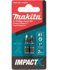 Impactx 2 Phillips 1 Inch Insert Bit Set, 50 Pack Bulk, Precision Machined Tips, S2 Steel Construction package front view