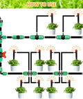 How to use Eight Pack Three Quarters Inch To One Half Inch Faucet Adapters for drip irrigation with sprayer setup.