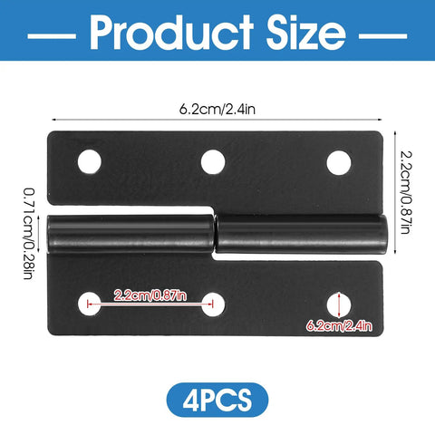 Four Pack Lift Off Door Hinges 2.5 By 1.5 Inches Stainless Steel With Self Lubricating Pins Quick Release Hardware