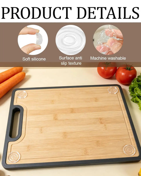 24 Pack Clear Silicone Rubber Feet For Cutting Boards And Kitchen Dishes No Slip Self Adhesive Pads with cutting board