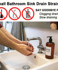 Two Pack 1.0 Inch Drain Strainer Mesh Basket For Sink Hair Catcher Stainless Steel in bathroom sink preventing clogs.