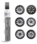 Tesla Wheel Rim Touch Up Paint Gunpowder Color For Model Y 3 S X with wheel designs and repair pen shown