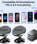 2 Pack Magnetic Phone Holder For Car Dashboard With Strong Magnet And Metal Plate Included The Ultimate Universal Car Phone Mount For iPhone 17 Pro Max 16 15 14 13 12 Keeping Your Device Secure While You Ride. Image displays magnetic holders and metal plates compatible with smartphones.
