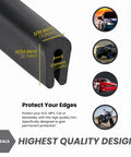U Channel Edge Trim Seal With EPDM Rubber And Internal Metal Clips For A Tight Grip, Flexible Edge Guard, 11/32in by 3/16in