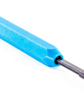 Handy Wire Wrapping Tool For 22 And 24 AWG Wire No Soldering Needed Quick Prototyping Helper, blue handle detail, side view