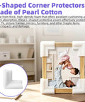 Thickened Foam Corner Protectors Kit with 24 Pads around picture frame, highlighting corner cushioning for furniture.
