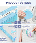 Weekly Pill Organizer For Travel With 14 Pill Pouch, Waterproof, Twice Daily Dosing, BPA-Free Medicine Storage, Blue shown in detail
