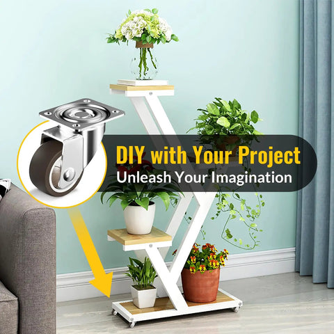 1.5 Inch Heavy Duty Furniture Caster Wheels Set of 4 Rubber No Squeak Swivel Castors With Ball Bearing under plant stand